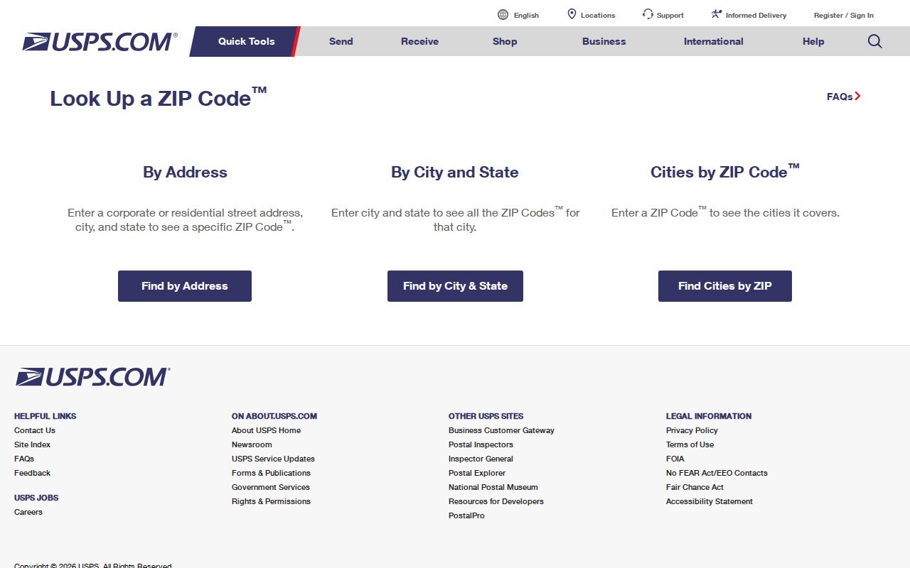 Danvers ZIP code directory USPS ZIP Lookup screen