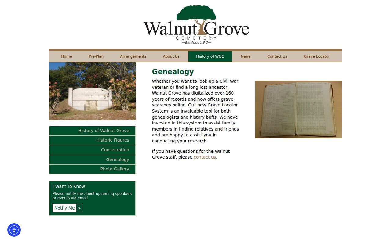 Danvers previous residents research through Walnut Grove Cemetery records